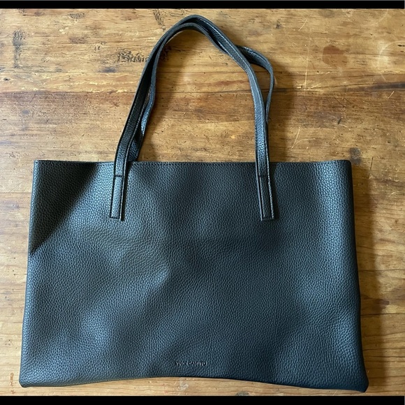 Vince Camuto Lucky Black Leather Tote - Picture 3 of 4
